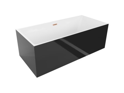 Mexen Nita voľne stojaca vaňa 170 x 80 cm, biela/čierna, prepad z brúsenej medi - 52091708075-65