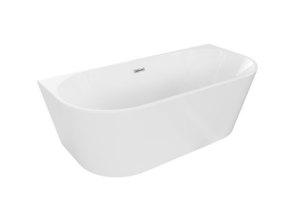 Mexen Oválna nástenná voľne stojaca vaňa 160 x 80 cm, biela, prepad chróm - 52671608000-01