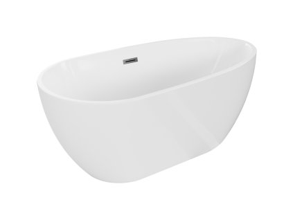 Mexen Eos voľne stojaca vaňa 150 x 75 cm, biela, kovový prepad - 52471507500-95