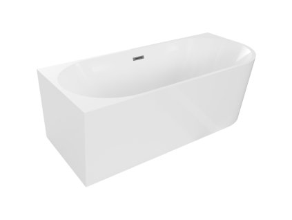 Mexen Mia voľne stojaca rohová vaňa ľavá 180 x 80 cm, biela, prepad pištoľ sivá kartáčovaná - 52691808000L-66