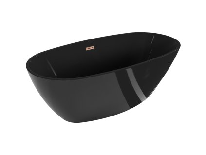 Mexen Eris voľne stojaca vaňa 170 x 80 cm, čierna, prepad ružovo zlatý - 53441708070-60