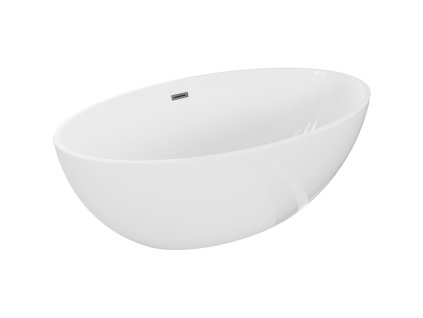 Mexen Nike voľne stojaca vaňa 175 x 100 cm, biela, pištoľovo šedá, kartáčovaný prepad - 54071751000-66