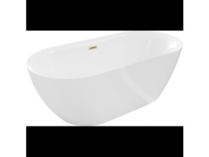Mexen Roxy voľne stojaca vaňa 170 x 80 cm, biela, prepad z brúseného zlata - 51201708000-55