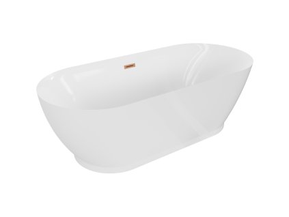 Mexen Roxy voľne stojaca vaňa 180 x 85 cm, biela, prepad z brúsenej medi - 51201808500-65