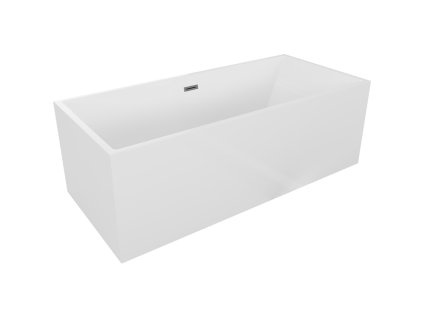 Mexen Vigo voľne stojaca vaňa 178,5 x 80 cm, biela, pištoľovo šedá s kefovaným prepadom - 51251788000-66