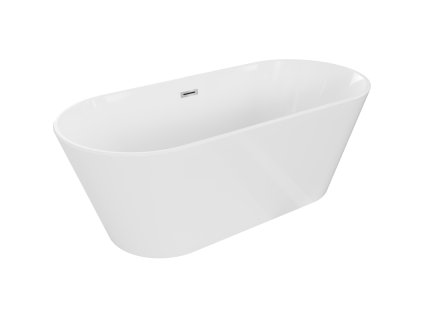 Mexen Flavia voľne stojaca vaňa 150 x 75 cm, biela, prepad chróm - 54031507500-01