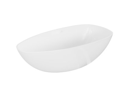 Mexen Imola voľne stojaca konglomerátová vaňa 150 x 77 cm, biely lesk - 57281507610