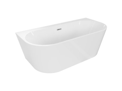Mexen Oval+ voľne stojaca závesná vaňa 170 x 80 cm, biela, prepad chróm - 52681708000-01