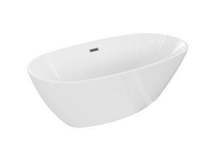 Mexen Eris voľne stojaca vaňa 180 x 95 cm, biela, pištoľovo sivý kartáčovaný prepad - 53441809500-66