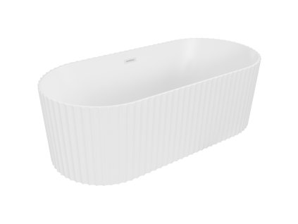 Mexen Paola voľne stojaca vaňa s ryhovaním 170 x 80 cm, biela matná, biely prepad - 52721708001-20