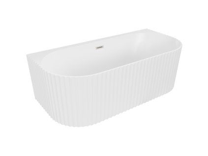 Mexen Sella voľne stojaca nástenná vaňa s ryhovaním 170 x 80 cm, biela matná, prepad z brúseného niklu - 52711708001-97