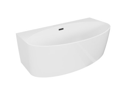 Mexen Bruna voľne stojaca nástenná vaňa 170 x 88 cm, biely lesk, čierny prepad - 52731708800-70