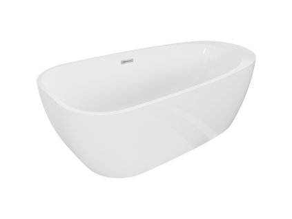 Mexen Giada voľne stojaca vaňa 170 x 90 cm, biely lesk, chrómový prepad - 52741709000-01