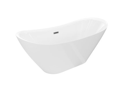 Mexen Lotos voľne stojaca vaňa 140 x 75 cm, biela, kovový prepad - 52051407700-95