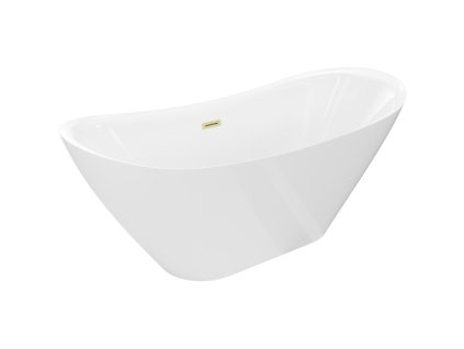 Mexen Lotos voľne stojaca vaňa 160 x 75 cm, biela, prepad z brúseného zlata - 52051607700-55