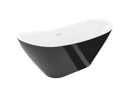 Mexen Lotos voľne stojaca vaňa 160 x 75 cm, biela/čierna, biely prepad - 52051607775-20