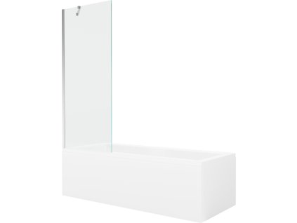 Obdĺžniková vaňa Mexen Cubik 160 x 70 cm s krytom a 70 cm 1-krídlovou sprchovou zástenou, transparentná, chróm - 550316070X9507000001
