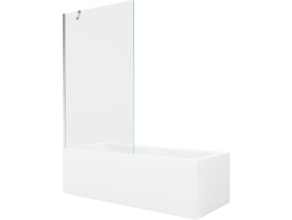Obdĺžniková vaňa Mexen Cubik 170 x 70 cm s krytom a 1-krídlovou sprchovou zástenou 100 cm, transparentná, chróm - 550317070X9510000001