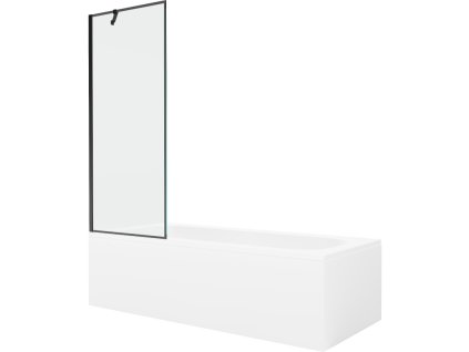 Obdĺžniková vaňa Mexen Vega 160 x 70 cm s krytom a 1-krídlovou zástenou 70 cm, čierne prevedenie - 550116070X95070070