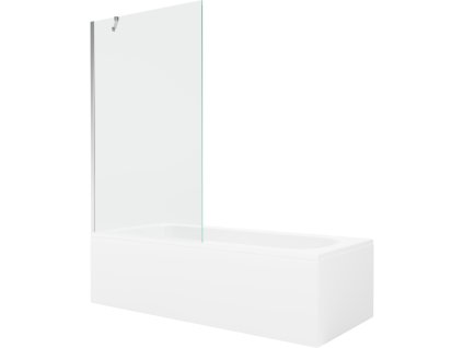 Obdĺžniková vaňa Mexen Vega 170 x 70 cm s krytom a 1-krídlovou sprchovou zástenou 100 cm, priehľadná, chróm - 550117070X9510000001