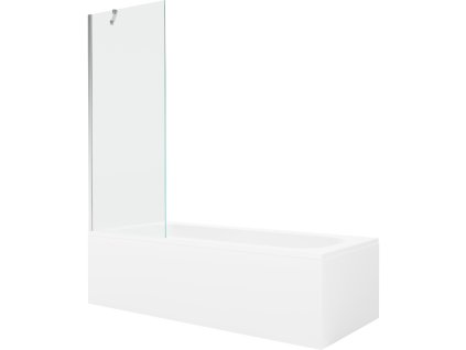Obdĺžniková vaňa Mexen Vega 180 x 80 cm s obrubou a 70 cm 1-krídlovou sprchovou zástenou, priehľadná, chróm - 550118080X9507000001