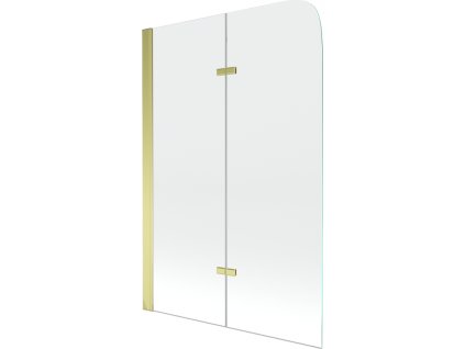 Mexen Felix vaňová zástena, 2-krídla 100 x 140 cm, priehľadné sklo, zlatá - 890-100-002-50-00
