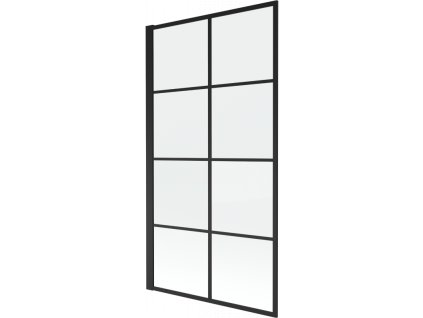 Mexen Alex vaňová zástena, 1-krídlo 80 x 140 cm, čierny vzor fix- 893-080-000-70-77