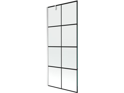 Mexen Next 1-krídlová vaňová zástena 80 x 150 cm, čierny dizajn, chróm - 895-080-000-00-77-01