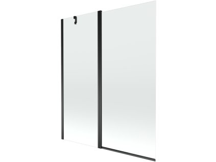 Mexen Flip 1-krídlová vaňová zástena 140 x 150 cm, transparentná, čierna - 894-140-101-70-00