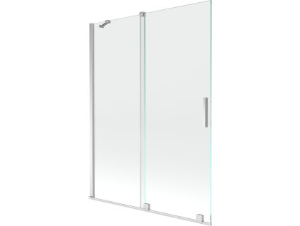 Mexen Velar posuvná 2-krídlová vaňová zástena 130 x 150 cm, priehľadná, chróm - 896-130-000-01-01