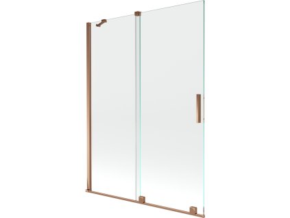Mexen Velar 2-krídlová posuvná vaňová zástena 130 x 150 cm, transparentná, ružové zlato - 896-130-000-01-60
