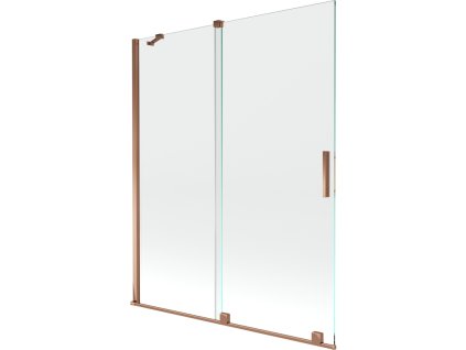 Mexen Velar 2-krídlová posuvná vaňová zástena 140 x 150 cm, transparentná, ružové zlato - 896-140-000-01-60