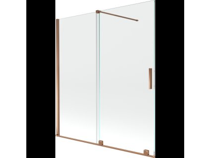 Mexen Velar 2-krídlová posuvná vaňová zástena 150 x 150 cm, transparentná, ružové zlato - 896-150-000-01-60