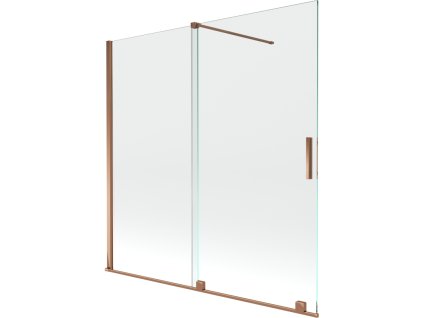Mexen Velar 2-krídlová posuvná vaňová zástena 160 x 150 cm, transparentná, ružové zlato - 896-160-000-01-60