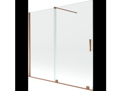 Mexen Velar 2-krídlová posuvná vaňová zástena 170 x 150 cm, transparentná, ružové zlato - 896-170-000-01-60