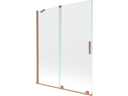 Mexen Velar 2-krídlová posuvná vaňová zástena 140 x 150 cm, transparentná, brúsená meď - 896-140-000-01-65