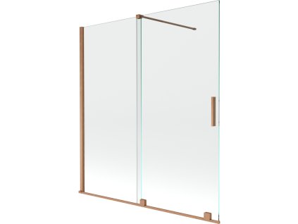 Mexen Velar 2-krídlová posuvná vaňová zástena 150 x 150 cm, transparentná, brúsená meď - 896-150-000-01-65