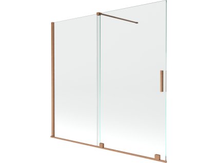 Mexen Velar 2-krídlová posuvná vaňová zástena 170 x 150 cm, transparentná, brúsená meď - 896-170-000-01-65