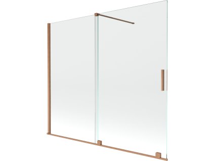 Mexen Velar 2-krídlová posuvná vaňová zástena 180 x 150 cm, transparentná, brúsená meď - 896-180-000-01-65