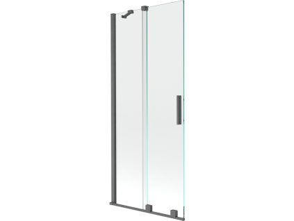 Mexen Velar 2-krídlová posuvná vaňová zástena 85 x 150 cm, transparentná, pištoľovo šedá kartáčovaná - 896-085-000-01-66