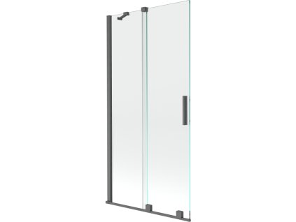 Mexen Velar 2-krídlová posuvná vaňová zástena 90 x 150 cm, transparentná, pištoľovo sivá kartáčovaná - 896-090-000-01-66