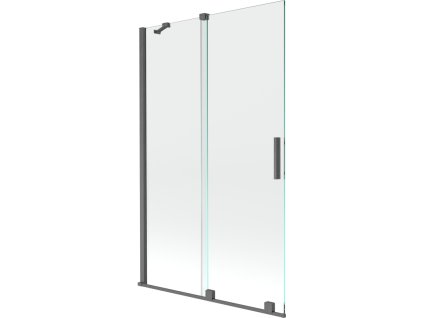 Mexen Velar 2-krídlová posuvná vaňová zástena 110 x 150 cm, transparentná, pištoľovo šedá kartáčovaná - 896-110-000-01-66