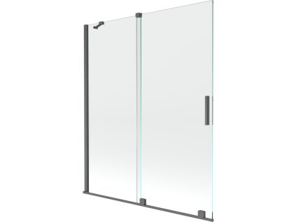 Mexen Velar 2-krídlová posuvná vaňová zástena 140 x 150 cm, transparentná, pištoľovo šedá kartáčovaná - 896-140-000-01-66