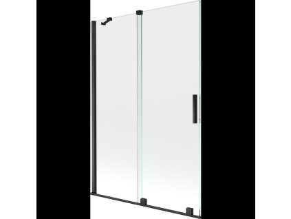 Mexen Velar 2-krídlová posuvná vaňová zástena 120 x 150 cm, transparentná, čierna - 896-120-000-01-70