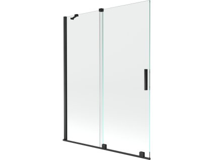 Posuvná 2-krídlová vaňová zástena Mexen Velar 130 x 150 cm, transparentná, čierna - 896-130-000-01-70