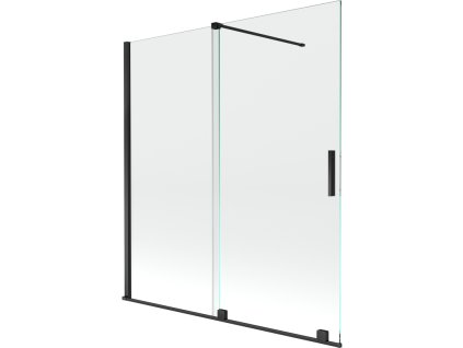Mexen Velar 2-krídlová posuvná vaňová zástena 150 x 150 cm, transparentná, čierna - 896-150-000-01-70