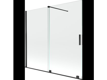 Mexen Velar 2-krídlová posuvná vaňová zástena 170 x 150 cm, transparentná, čierna - 896-170-000-01-70