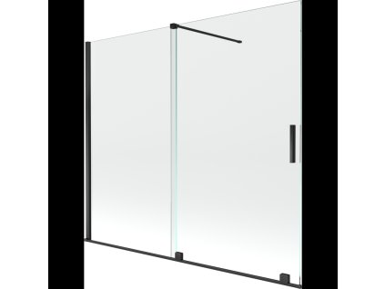 Mexen Velar posuvná 2-krídlová vaňová zástena 180 x 150 cm, transparentná, čierna - 896-180-000-01-70