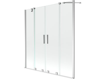 Mexen Velar Duo posuvná 2-krídlová vaňová zástena 160 x 150 cm, transparentná, chróm - 896-160-000-02-01