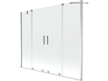 Mexen Velar Duo posuvná 2-krídlová vaňová zástena 180 x 150 cm, transparentná, chróm - 896-180-000-02-01